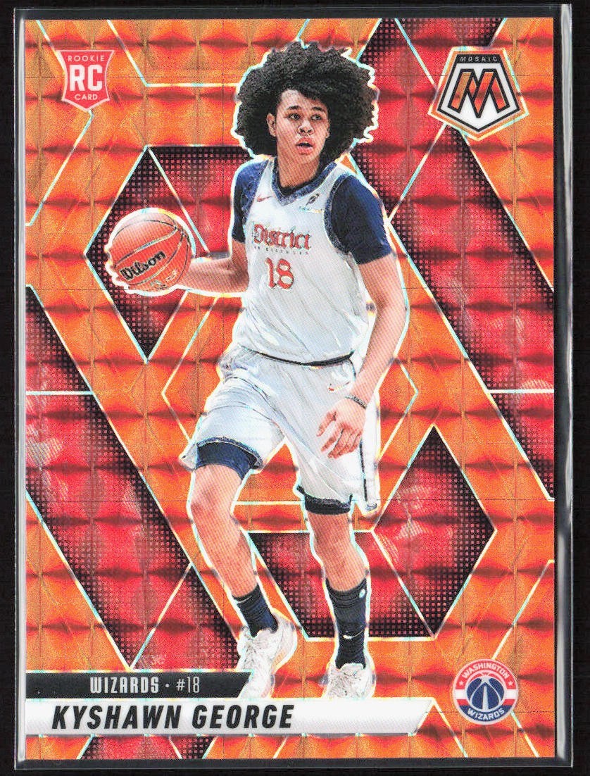 2024-25 Panini Mosaic Kyshawn George Orange Prizm Rookie /249 Wizards #247