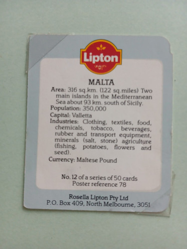 Liptons Original Tea Flags Of The World Set Of 50 Cards+ 1 Showing Reverse Side. - Picture 10 of 10