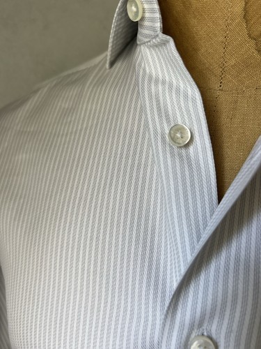 Camicia Ermenegildo Zegna bianca Trofeo manica lunga abbottonata 39 15 1/2 cotone - Foto 3 di 12