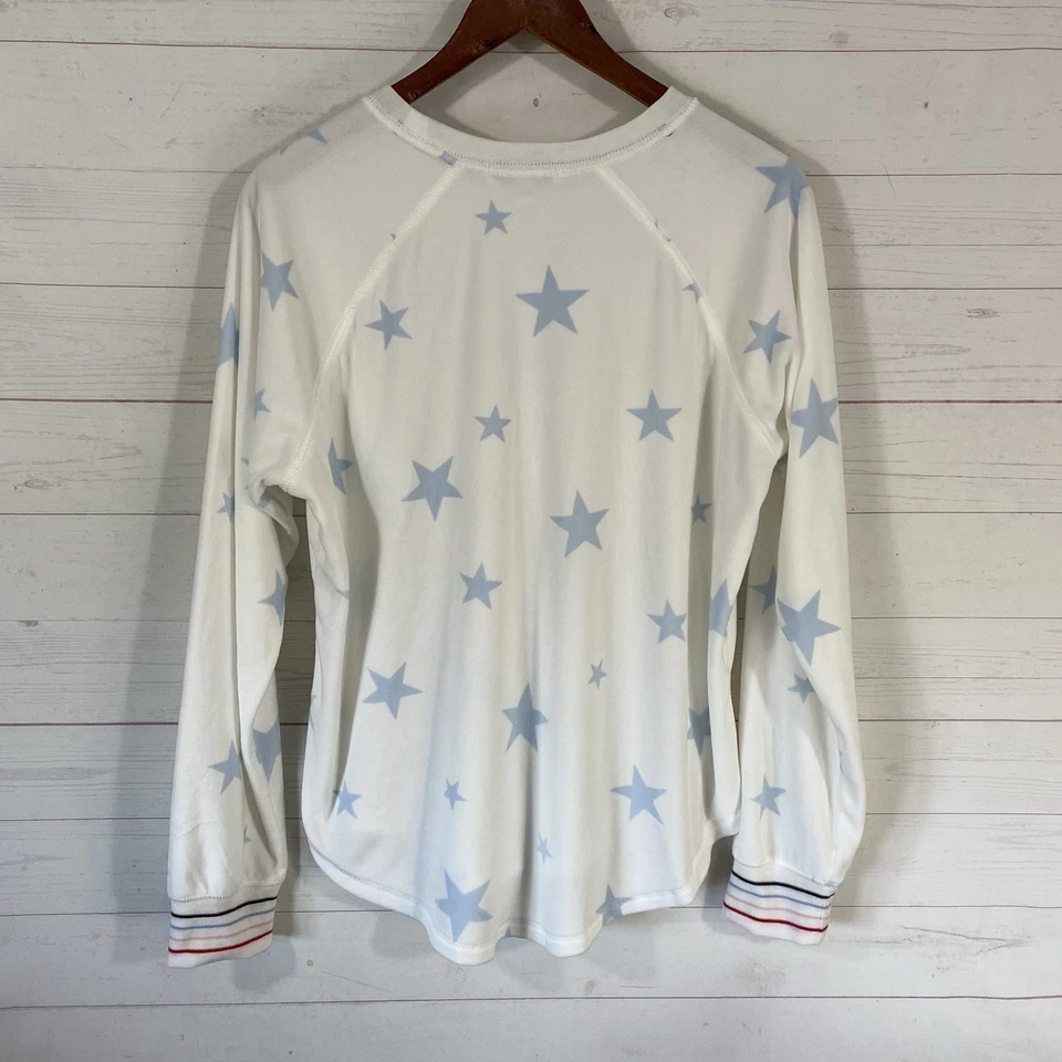 P.J. Top de pijama Salvage para mujer Starry Sky suave talla grande blanco/azul pulóver Foto 4 de 4