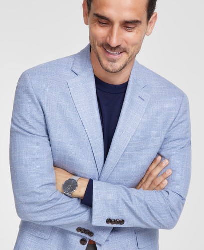 Michael Kors Mens Classic fit Sport Coat Blazer 46 L Light Blue - 第 6/6 張圖片