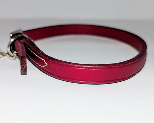 Dog Collar Red Leather Medium ½"x16" Circle T Oak Tanned Coastal Pet USA NEW NWT - Picture 11 of 13