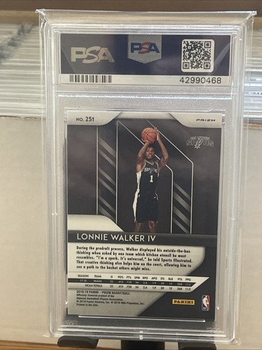 Lonnie Walker IV 2018 Panini Prizm Choice Blue/Yellow/Green RC #251 PSA 10 - Picture 2 of 2