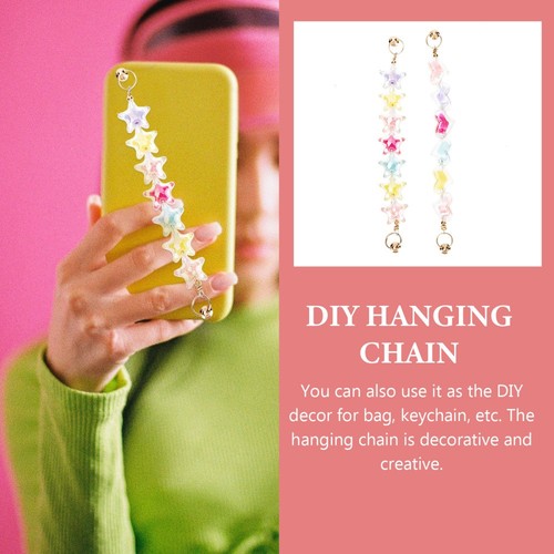 2Pcs Acrylic Creative Phone Chain Mobile Phone DIY Chain Gift Woman - Afbeelding 10 van 12