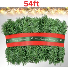 Christmas Norfolk Pine Garland Artificial Real Touch Greenery Garland for Mantle