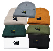 Black Cat Lover Beanie Hat Unisex Hat Kitten Cute Unisex Male Female Headwear