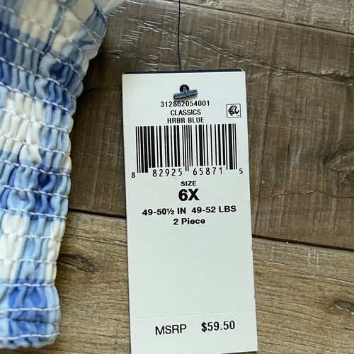 NWT Polo Ralph Lauren girl’s blue gingham 2 piece bikini, size 6X - Picture 4 of 8