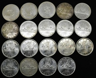 Lot Of 19 Canada $1 Dollar 80% Silver Coins 64 66 #25SEPT011