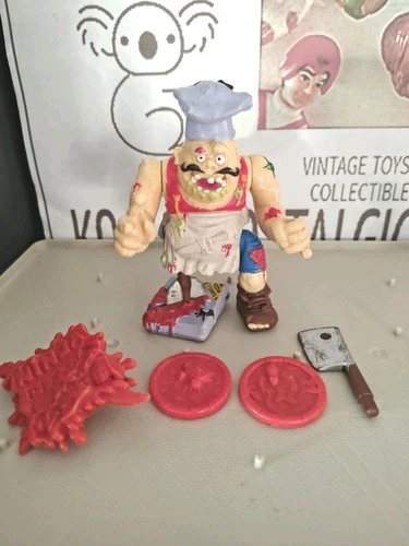 Vintage TMNT Ninja Turtles Figure Pizza Face 1990 Complete