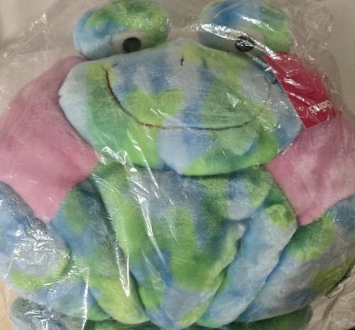 Vintage Claire's Tie Dye Plush Frog Froggy Pillow NWT In Original Packaging - Picture 3 of 4