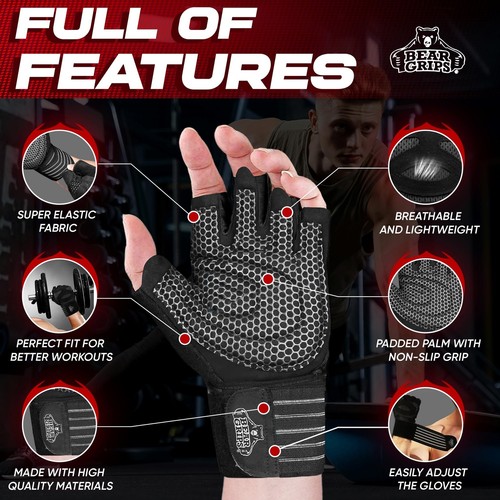 Weight Lifting Armor Gloves for Men & Women | Full Finger Lifting Armor & Wor... - Picture 3 of 7