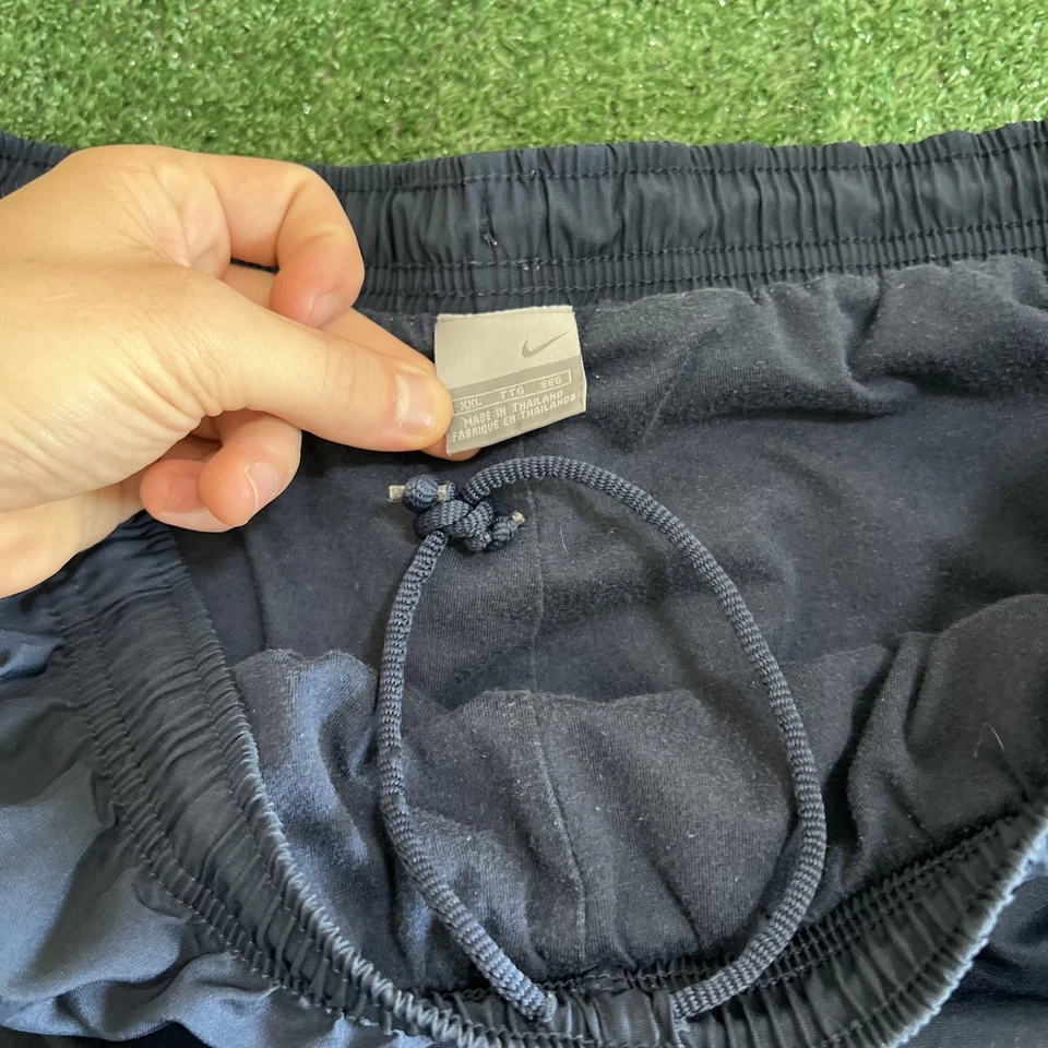 Pantalones de chándal vintage Nike para hombre 2XL azul marino a rayas holgados pierna ancha 21" se abre Y2K Foto 4 de 4