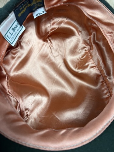 Vintage LL Bean USA Green Wool Knit Winter Hat Cabbie Hat Snap Front Newsboy Cap - Picture 12 of 15