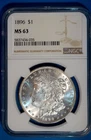 1896-P U.S. MORGAN SILVER DOLLAR - KM#110 - NGC SLABBED - MS63