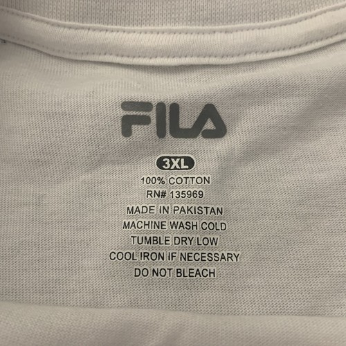 Neu mit Etikett Fila großes klassisches Logo schwarz & weiß Schnitt Nähen 3XL - Bild 5 von 6