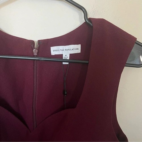 Kleid The Population Elle Burgund Herzausschnitt Cocktailkleid Neu mit Etikett Gr. M - Bild 7 von 8