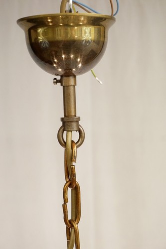 Antique 8 fl. Flemish Ceiling Light brass eagle + fish restored 75 cm Vintage - Picture 9 of 9