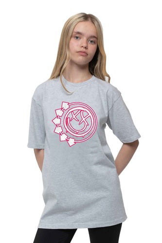Blink 182 Kids T Shirt Six Arrow Smile new Official Heather Grey Ages 3-14yrs