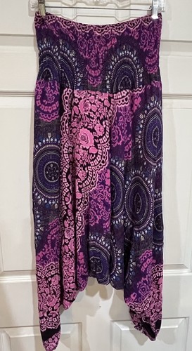 BANGKOK PANTS harem vita fumè multi taglia zingaro hippie boho contadino floreale usato in ottime condizioni - Foto 4 di 11