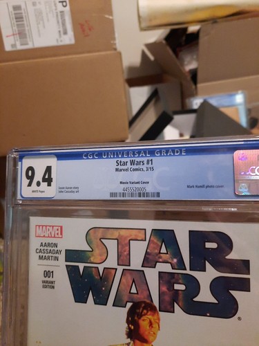 Star Wars 1 cgc 9.6 Marvel 2015 Mark Hamill Photo Cover Movie Variant Cassaday - Picture 3 of 8
