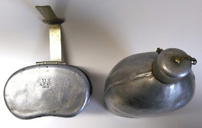 米軍実物 M1910キャンテーンセット WW2 1945年製 Amazon.com: WW2 WWII US M1910 Canteen Cover Cup Set With