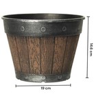 Pack of 10 Rustic Brown Barrel Planters 20cm Garden Plant Pots Cask Tub Indoor