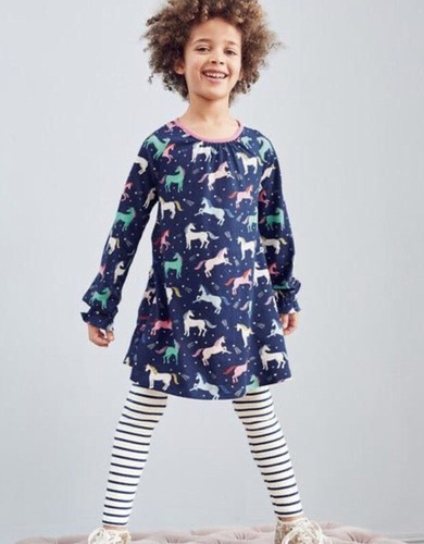 NWT MINI BODEN GIRLS Rainbow Unicorn Tunic Long Sleeve DRESS size 2/3 or 11/12 - Picture 3 of 4