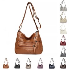 High Quality Leather Shoulder Bags Multi-Layer Pockets Crossbody Bag Handbag