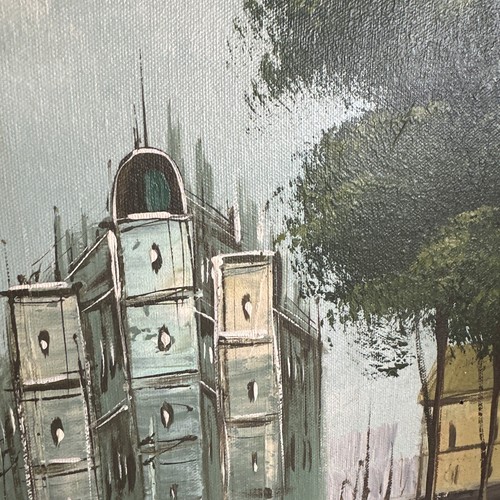 Vintage Framed Oil Painting Street Scene Paris? Mid-Century? Signed Melton? - Picture 9 of 11
