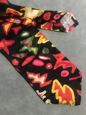 Vintage ALFANI 100% Silk Abstract 80's Style Retro Pattern RARE Made in USA