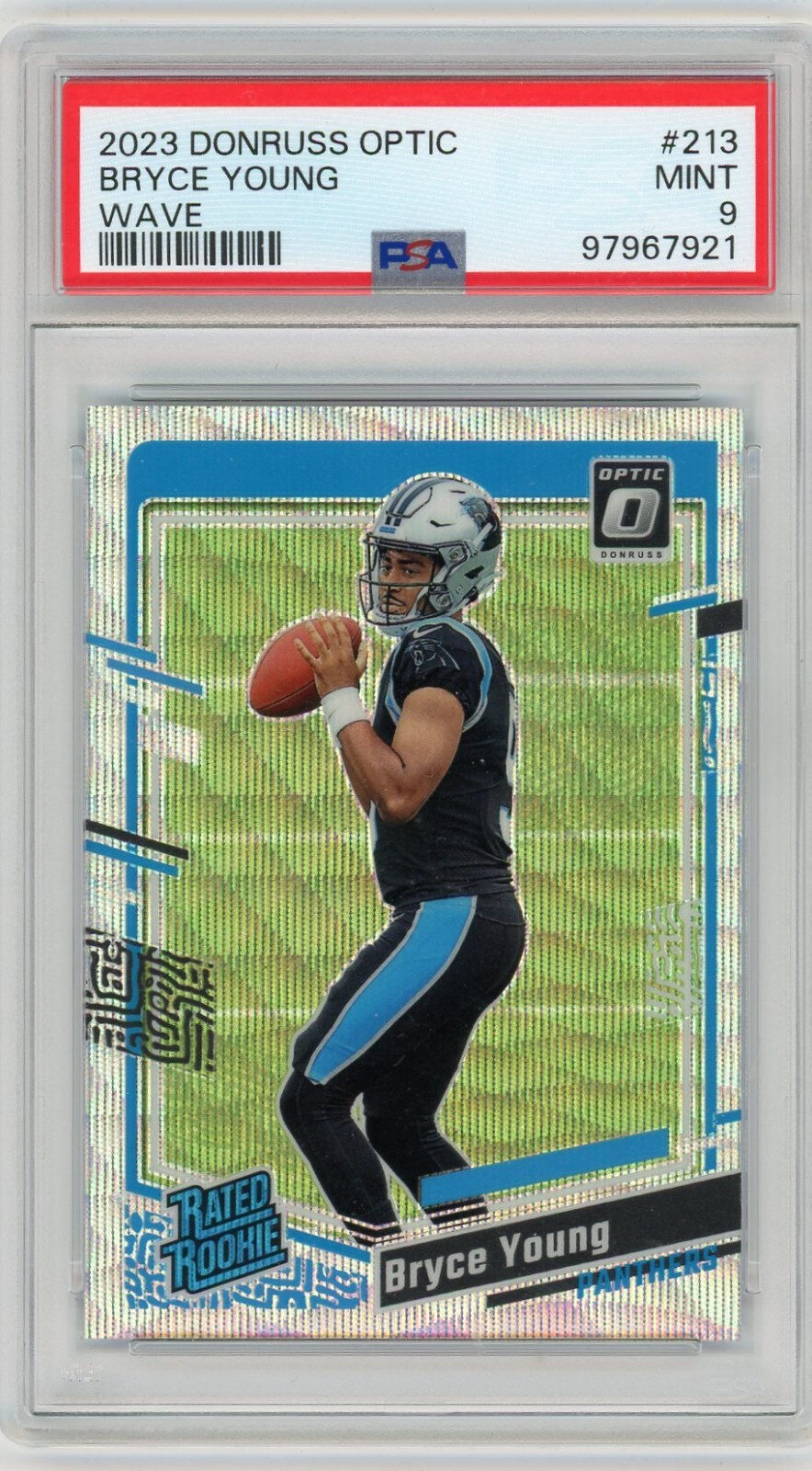 BRYCE YOUNG 2023 DONRUSS OPTIC #213 RC WAVE /300 PSA 9 MINT