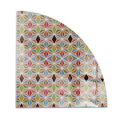 Kaminofen Ofenplatte Polygonale Muster in einem Raster Viertelkreis 100 x 100 cm