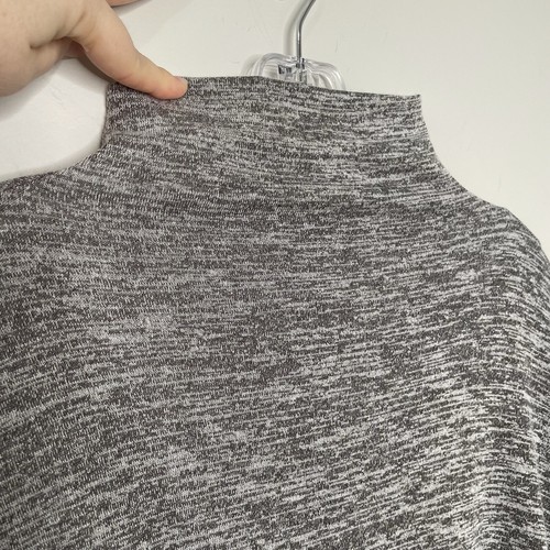 Leith Mock Neck Top Damen Large meliert grau Pullover Langarm Strick Tunika - Bild 3 von 6