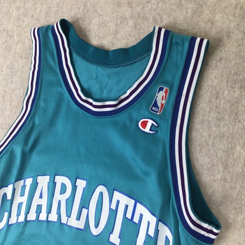 Camiseta deportiva vintage de los años 90 campeona Charlotte Hornets Alonzo Mourning #33 para hombre 36 - Imagen 5 de 13