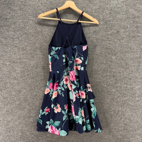 Speechless Dress Girs 7 Blue Floral Sheath Short Zipper Lined Sleeveless Casual - Picture 2 of 11