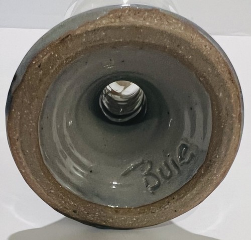 Buie Pottery Stoneware Wine Glass Goblet Signed - Picture 3 of 3
