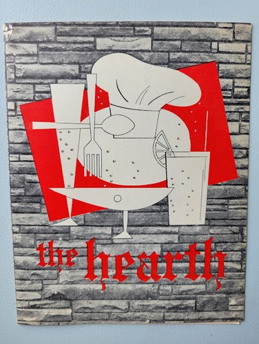 Mini menú original vintage del restaurante The Hearth de los años 50/60 de Nueva Jersey - Imagen 1 de 6