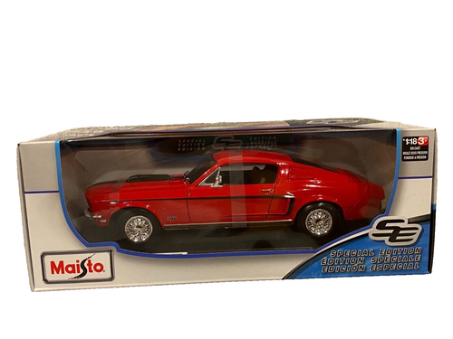 MAISTO SPECIAL EDITION 1/18 SCALE 1968 FORD MUSTANG GT COBRA JET RED - 第 1/6 張圖片