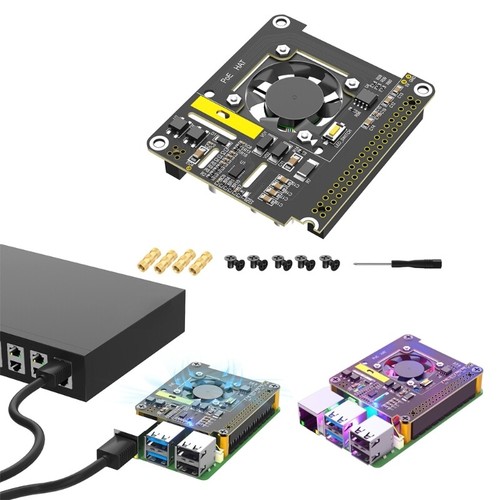 POE HAT Networking Adapter Board For RPi 5 802.3Af/At GPIO Expansion Module - Afbeelding 4 van 8