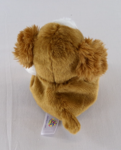 Palm Pals Aurora Dog Brown White Puppy Stuffed Plush Animal Toy Sitting 5 Inch - Picture 7 of 9