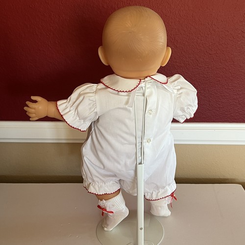 19" Vintage Berjusa 53 Blonde Baby Doll Sleep Eyes Toddle Tyke Christmas Outfit - Picture 3 of 17