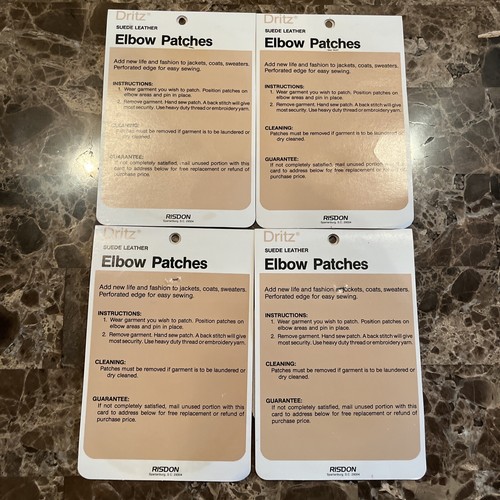 4 Natural Suede Leather Sew-On Elbow Repair Patches 4.75 x 6.25 in DRITZ FAST 📦 - Picture 7 of 11