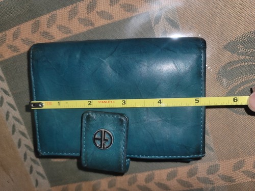 GIANI BERNINI Teal Genuine Soft Leather Framed Bi-fold Women's Wallet-read desc  - Picture 14 of 18
