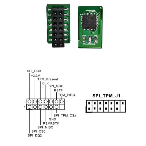☮Tpm2.0 Security Module Supports Multi-brand Motherboards 20-1pin 12 14 18 - Afbeelding 10 van 18