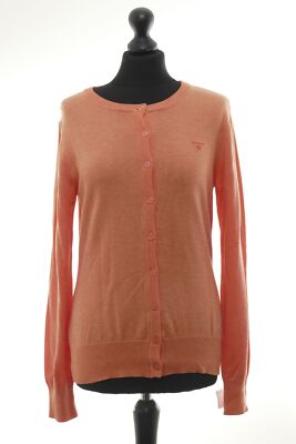 GANT Damen Cardigan Strickjacke L orange apricot leicht Rundhals