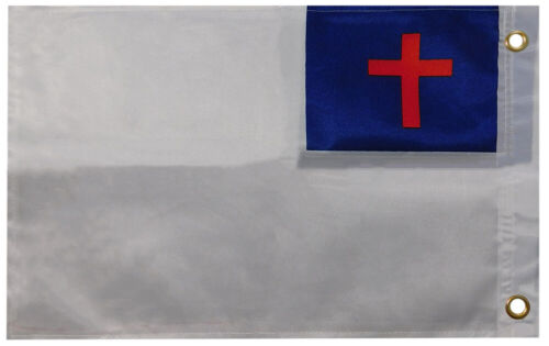 Christian Religious Double Sided Rough Tex Knit Nylon 12"x18" Car Boat Flag - Picture 3 of 5