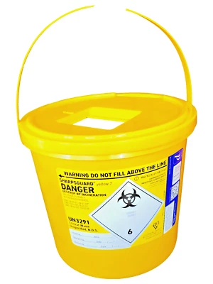 DANIELS 7L Sharps Bin Container Storage Sharpsguard Yellow Daniel’s Medical Tattoo