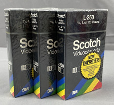 3 Scotch 3M L-250 Videocassette BETA Tapes New NOT VHS Made In USA New Old Stock