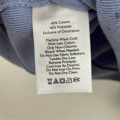 Eddie Bauer Womens Sweatshirt Blue Small Cotton Blend Polkadot Crewneck - Bild 8 von 9