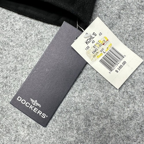 New Dockers Faux Suede Shearling Lined Bomber Jacket Men's Large Black - Picture 7 of 15